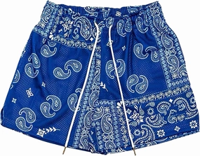 BOOMLEMON Mens Paisley Shorts Mesh Graphic Print Retro Casual Shorts Athletic Gym Basketball Running Short Pants