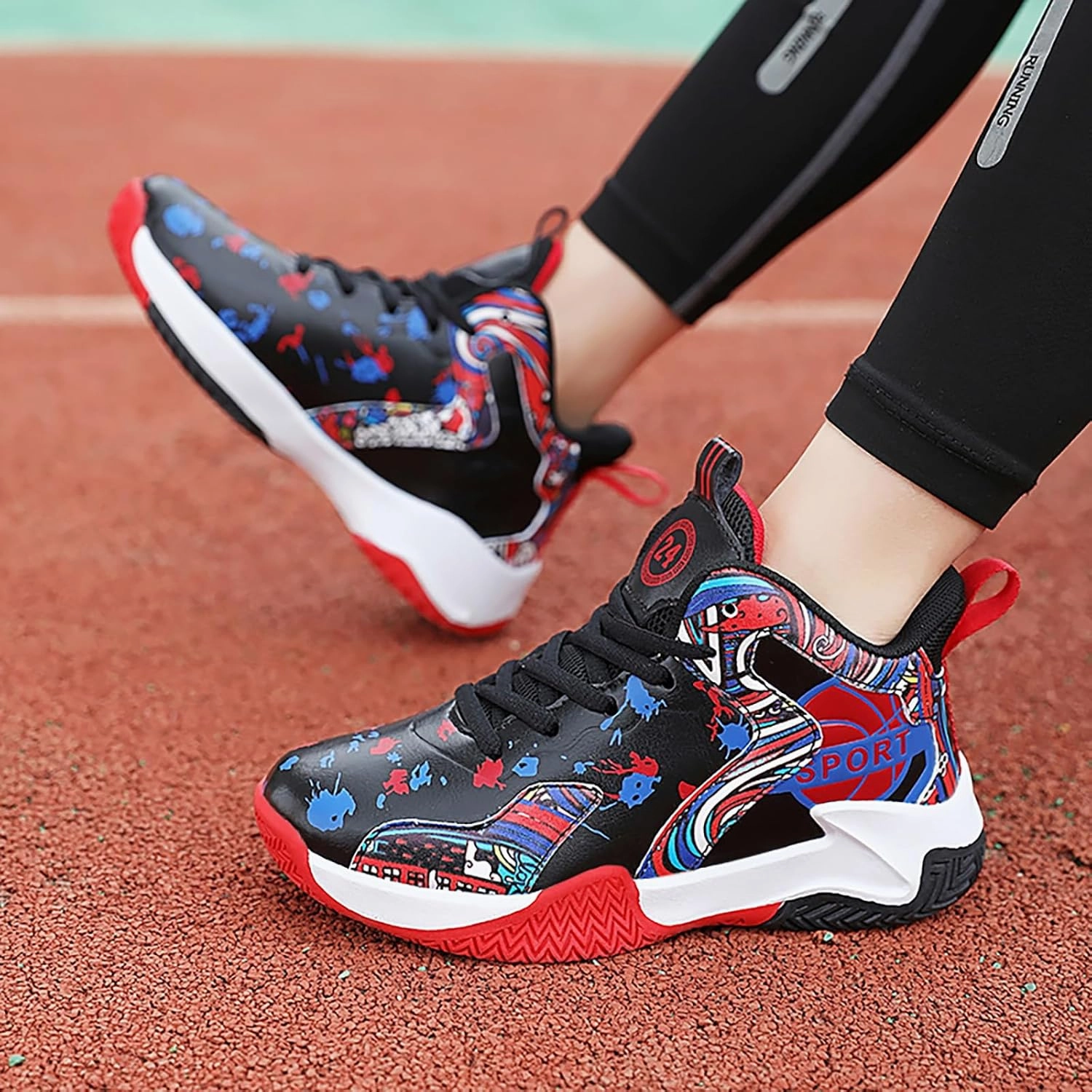 Boys Basketball Shoes Kids Basketball Sneakers Breathable Tennis Shoes for Boys Girls