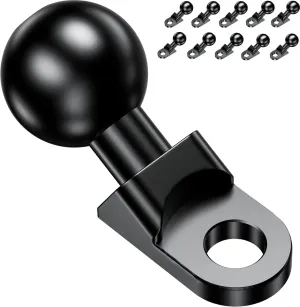 BRCOVAN 10 Pack, Aluminum Alloy Mount Base with 1'' TPU Ball & 10mm Mounting Hole, Angled Bolt Head Adapter Ball Base Compatible with RAM Mounts B Size Double Socket Arm