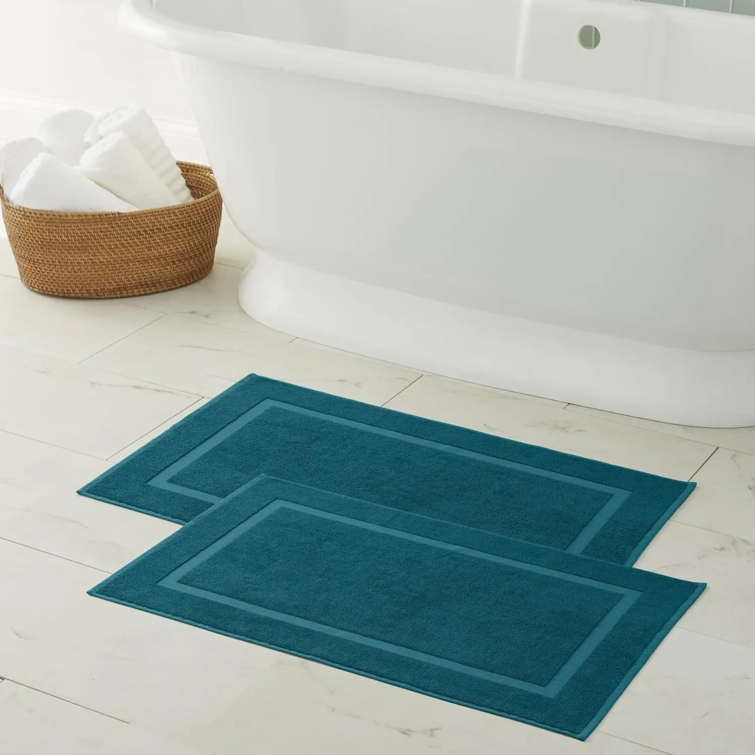 BrylaneHome BH Studio Bath Mat, Set of 2 - Wedgewood Blue