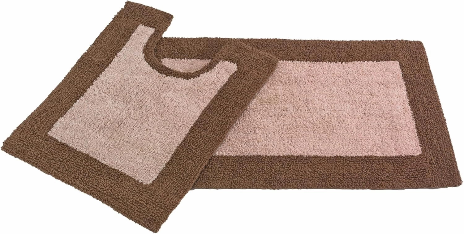 BrylaneHome 2-Pc. Bath Rug Set Mats, Wedgewood Blue