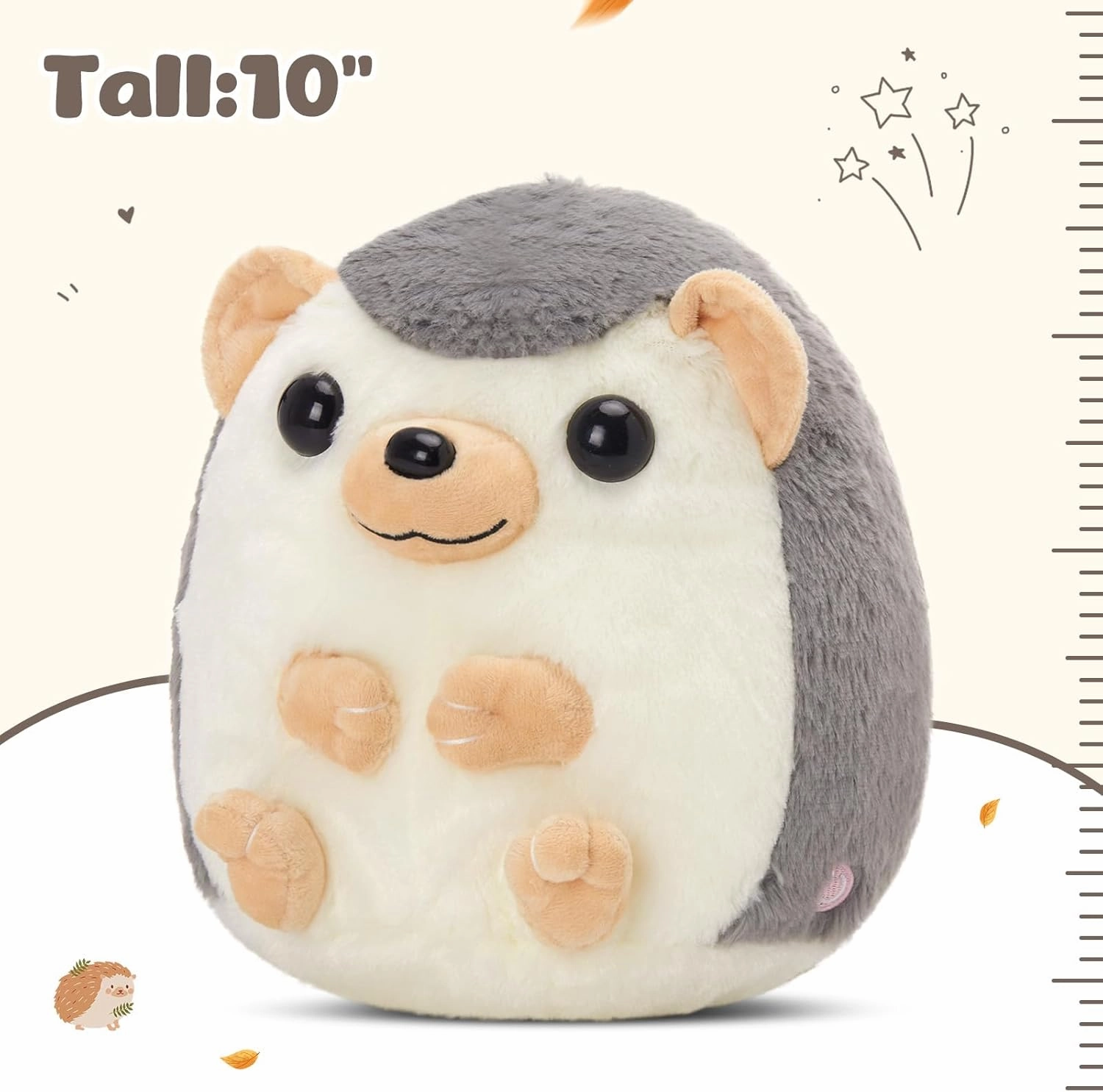 BSTAOFY 10'' Light up Hedgehog Stuffed Animal Glow Soft Plush Toy LED Nightlight Bedtime Gift for Toddlers Kids on Birthday Christmas