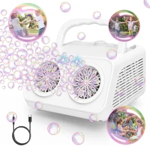Bubble Machine,PANACARE Portable Automatic Bubble Blower.20000  Bubbles per mins.Bubble Maker for Parties.Best Gifts for Kids and Toys for Pets.