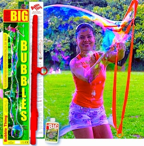 BUBBLETHING The Original Big Bubbles Wand Blows Bubbles 30-feet-Long and More | Includes Big Bubbles Mix to Make 2.7 Gallons of Big Bubble Solution | Easy, Safe Outdoor Family Fun