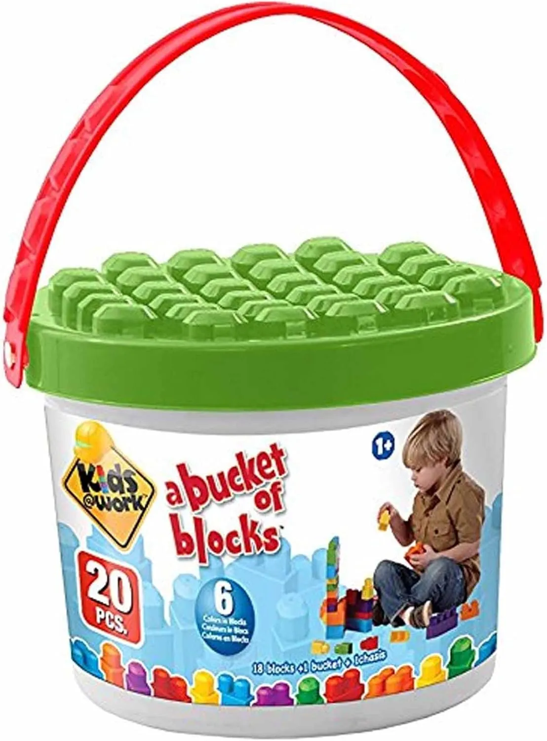 Bucket of Blocks, 20 Building Blocks with Storage Bucket