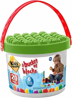 Bucket of Blocks, 20 Building Blocks with Storage Bucket