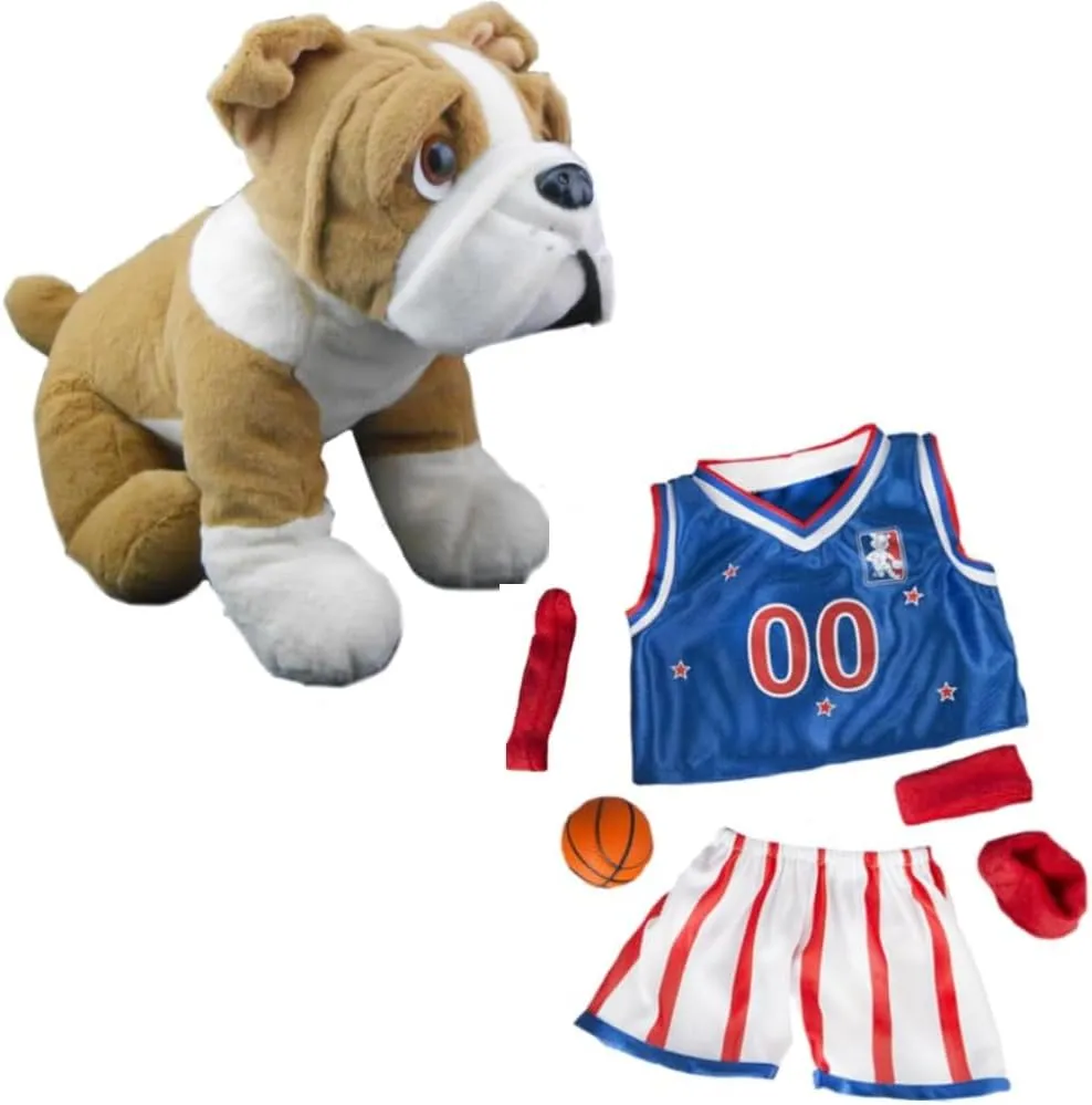 Buddy The Bulldog Stuffed Animal 16 inch Plush Toy with All-Stars Basketball Uniform – Soft Cuddly Sports Bulldog Plushie with Jersey and Shorts Gift for Kids, Fans, Collectors