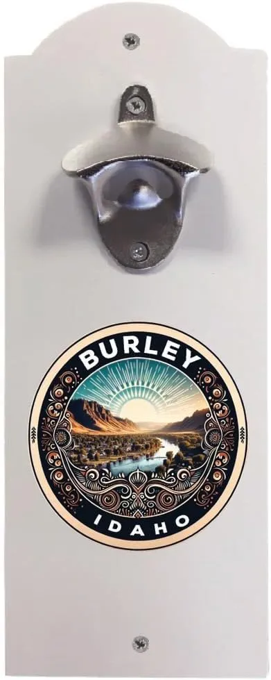 Burley Idaho Souvenir Destination Wall Mounted Bottle Opener White White