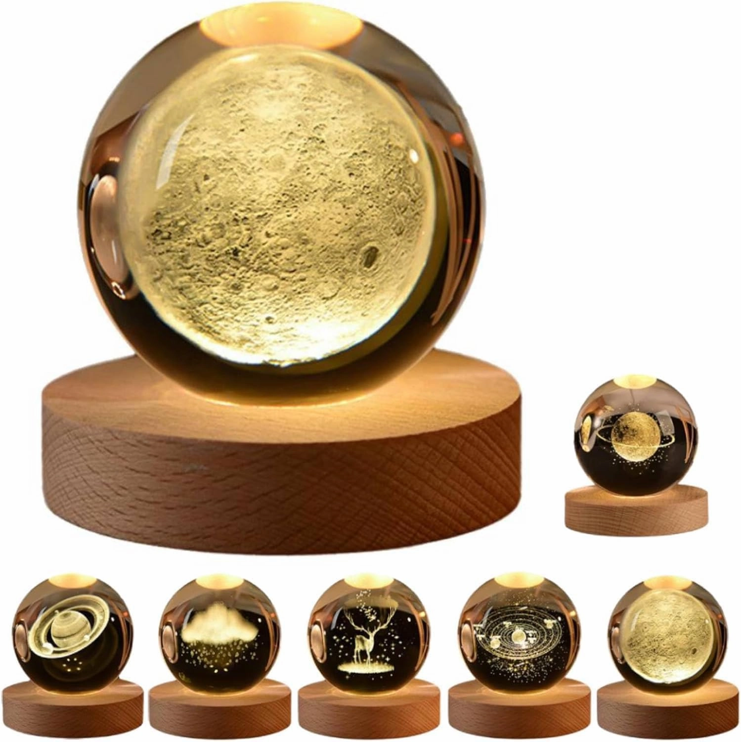 C&M 3D I Love You Crystal Ball Night Light,I Love You Figurine Lamp,Decorative Glass Sphere Ball Paperweight Crystal Sea Animal Decorations for Home (I Love You)