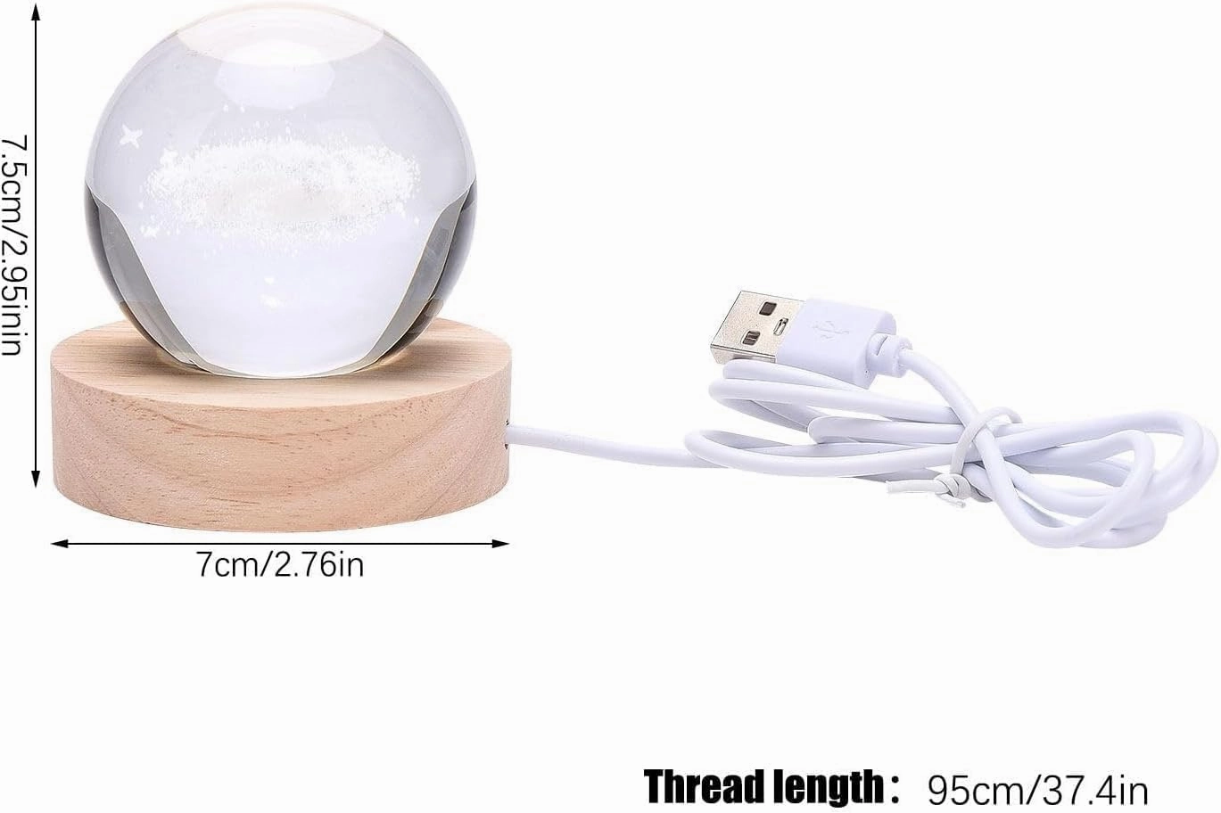 C&M 3D Whale Crystal Ball Night Light,WhaleFigurine Lamp,Decorative Glass Sphere Ball Paperweight Crystal Sea Animal Decorations for Home (Whale)
