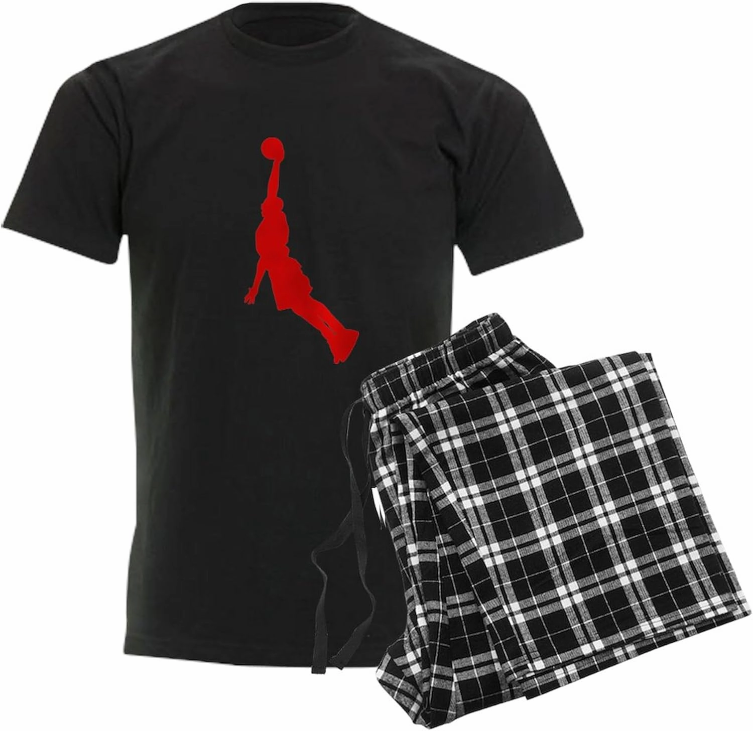 CafePress Red Basketball Dunk Pajamas Novelty Men's Pajama Set, Comfortable PJ Sleepwear