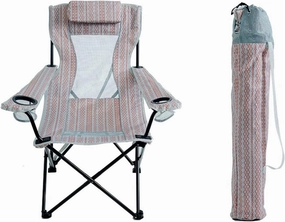Camping Chair Folding Chairs Lawn Chairs Folding Beachchair With Carrying Bag Portable Heavy Duty Fishing Seat Lazy Lounge Chair Backrest Mesh Lunch Break Stool Folding Chair Camp Chair Moon Chair