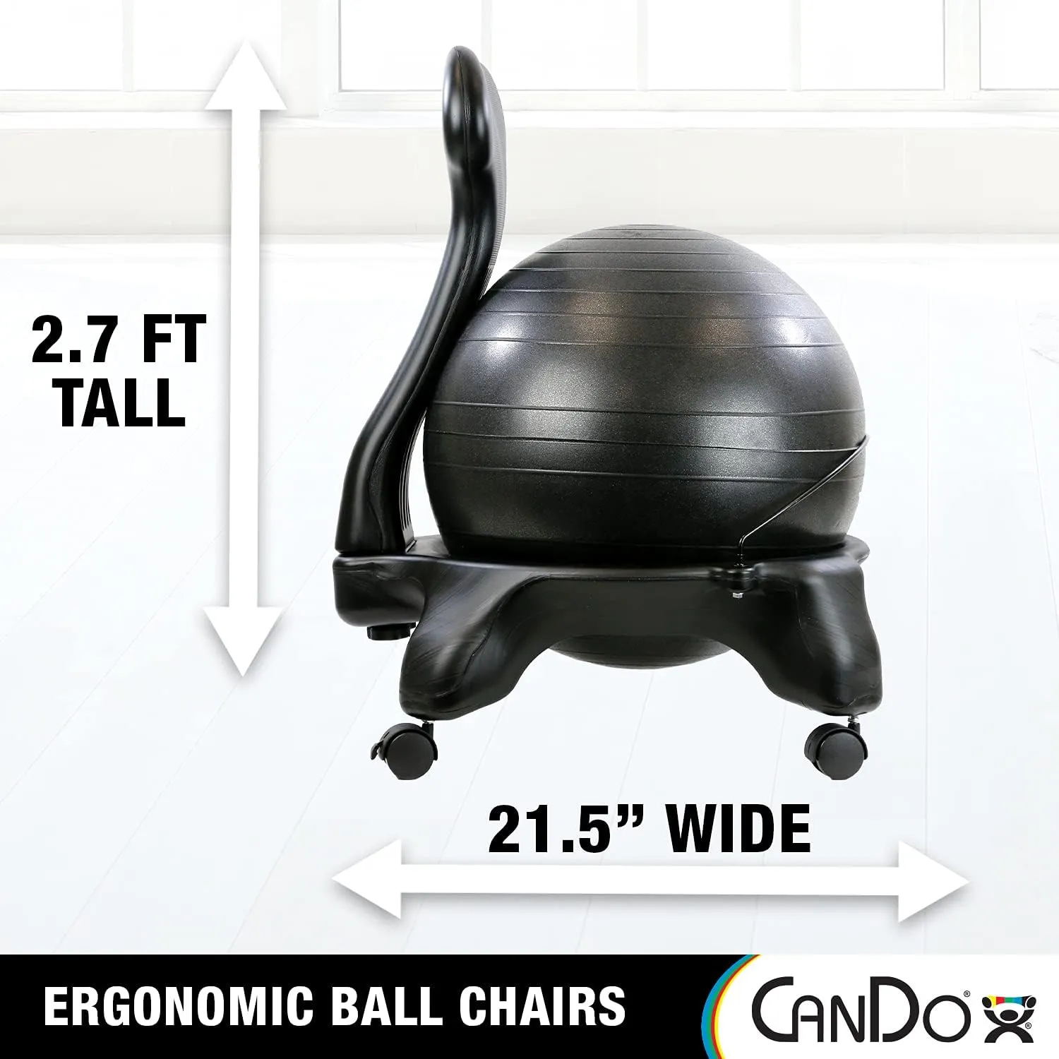 CanDo Plastic Mobile Ball Chair Adult