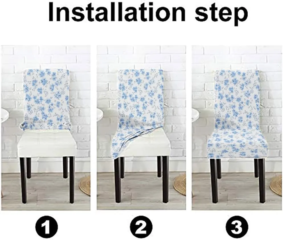 CAPSCEOLL Dining Room Chair Covers Slipcovers Set of 4, Spandex Super Fit Stretch Removable Washable Kitchen Parsons Chair Covers Protector for Dining Room,Hotel,Ceremony,Style-8