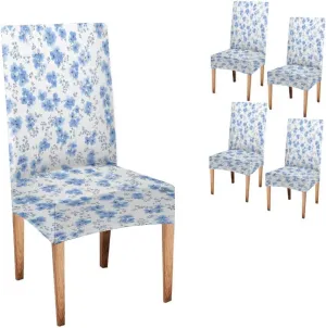 CAPSCEOLL Dining Room Chair Covers Slipcovers Set of 4, Spandex Super Fit Stretch Removable Washable Kitchen Parsons Chair Covers Protector for Dining Room,Hotel,Ceremony,Style-8