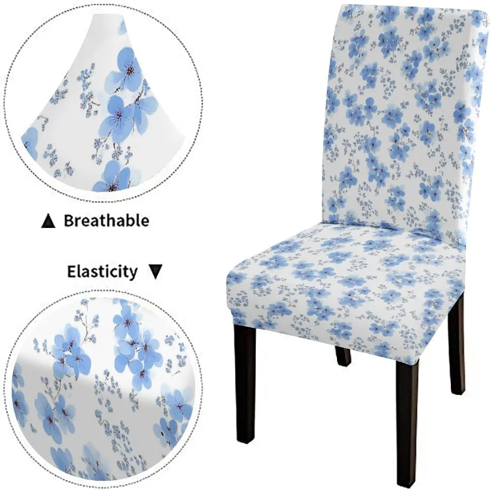 CAPSCEOLL Dining Room Chair Covers Slipcovers Set of 4, Spandex Super Fit Stretch Removable Washable Kitchen Parsons Chair Covers Protector for Dining Room,Hotel,Ceremony,Style-8