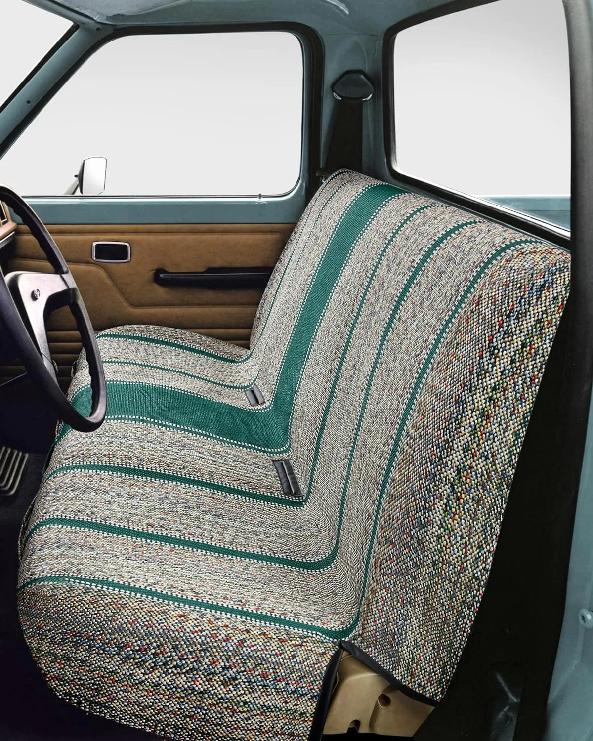 Car Seat Covers, Baja Saddle Blanket Car Accessories, Universal Fits Ford, Chevrolet, Dodge, Bench Seats, and Full Size Pickup Trucks (Green)