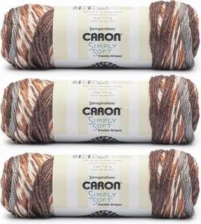 Caron Simply Soft Freckle Sienna Yarn - 3 Pack of 5oz/141g - Acrylic - #4 Worsted (Medium) - 235 Yards - Knitting & Crochet