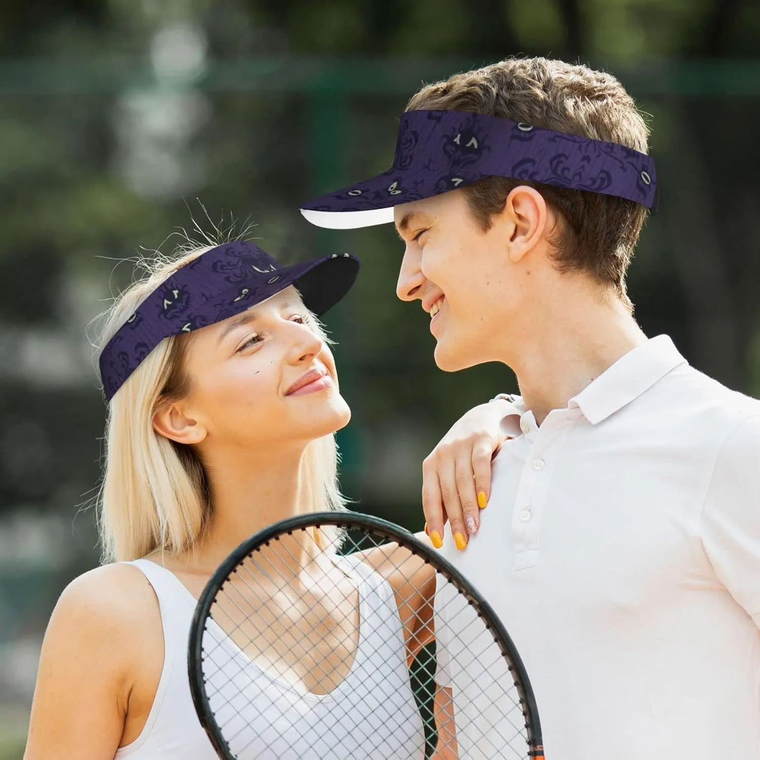 Cat Pattern Sport Sun Visor Hat Adjustable Empty Top Baseball Cap Outdoor Travel Beach Ball Caps for Women and Men