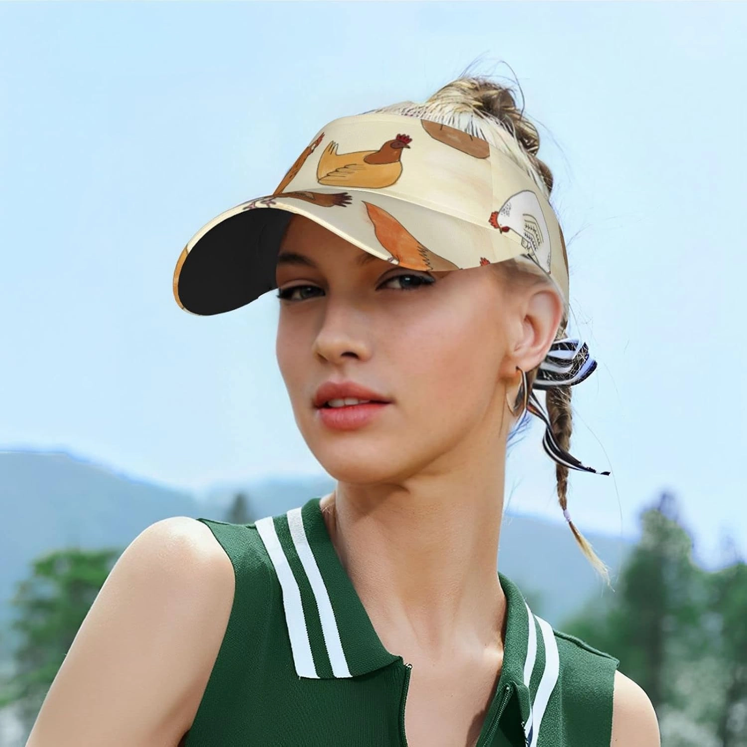 Cat Pattern Sport Sun Visor Hat Adjustable Empty Top Baseball Cap Outdoor Travel Beach Ball Caps for Women and Men