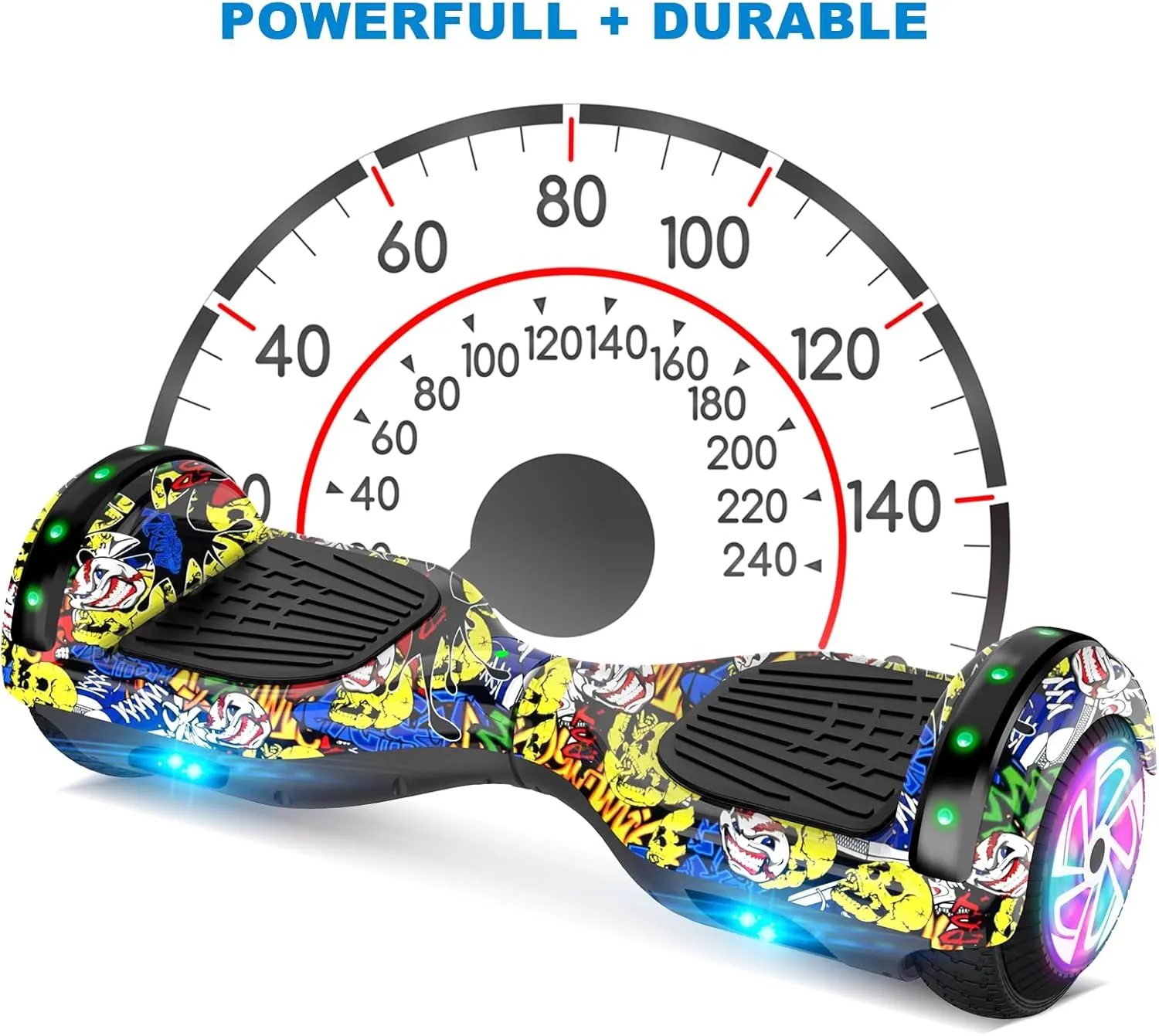 CBD Scooter with Corlorful LED Lights,6.5" Wheels, Dual 300W Motor Scooter for Kids Girls Boys Adults, All Ages