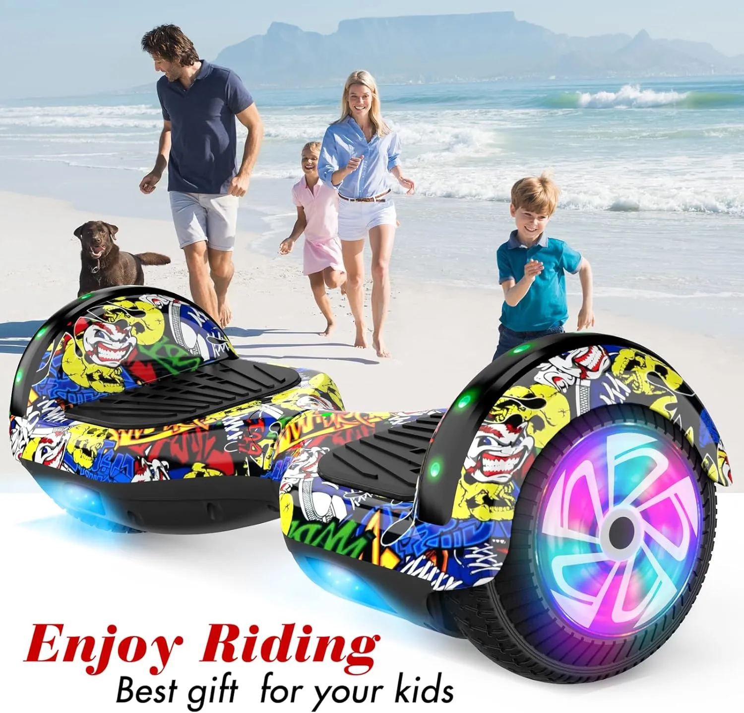CBD Scooter with Corlorful LED Lights,6.5" Wheels, Dual 300W Motor Scooter for Kids Girls Boys Adults, All Ages