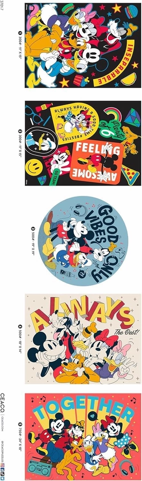 Ceaco - 5 in 1 Multipack - Disney - Mickey and Friends - (2) 300 Piece, (2) 500 Piece, (1) 750 Piece Jigsaw Puzzles