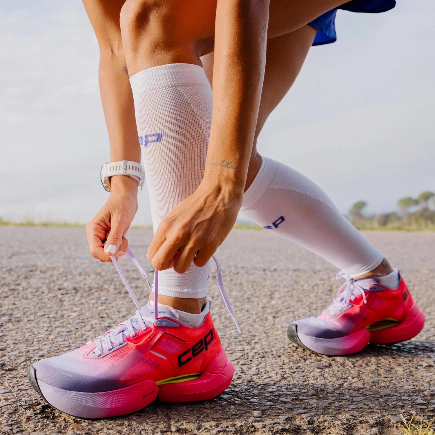 CEP Womens Core Run Ultralight 20-30 mmHg Calf Sleeves – Performance Compression Support, Quick-Dry for Running
