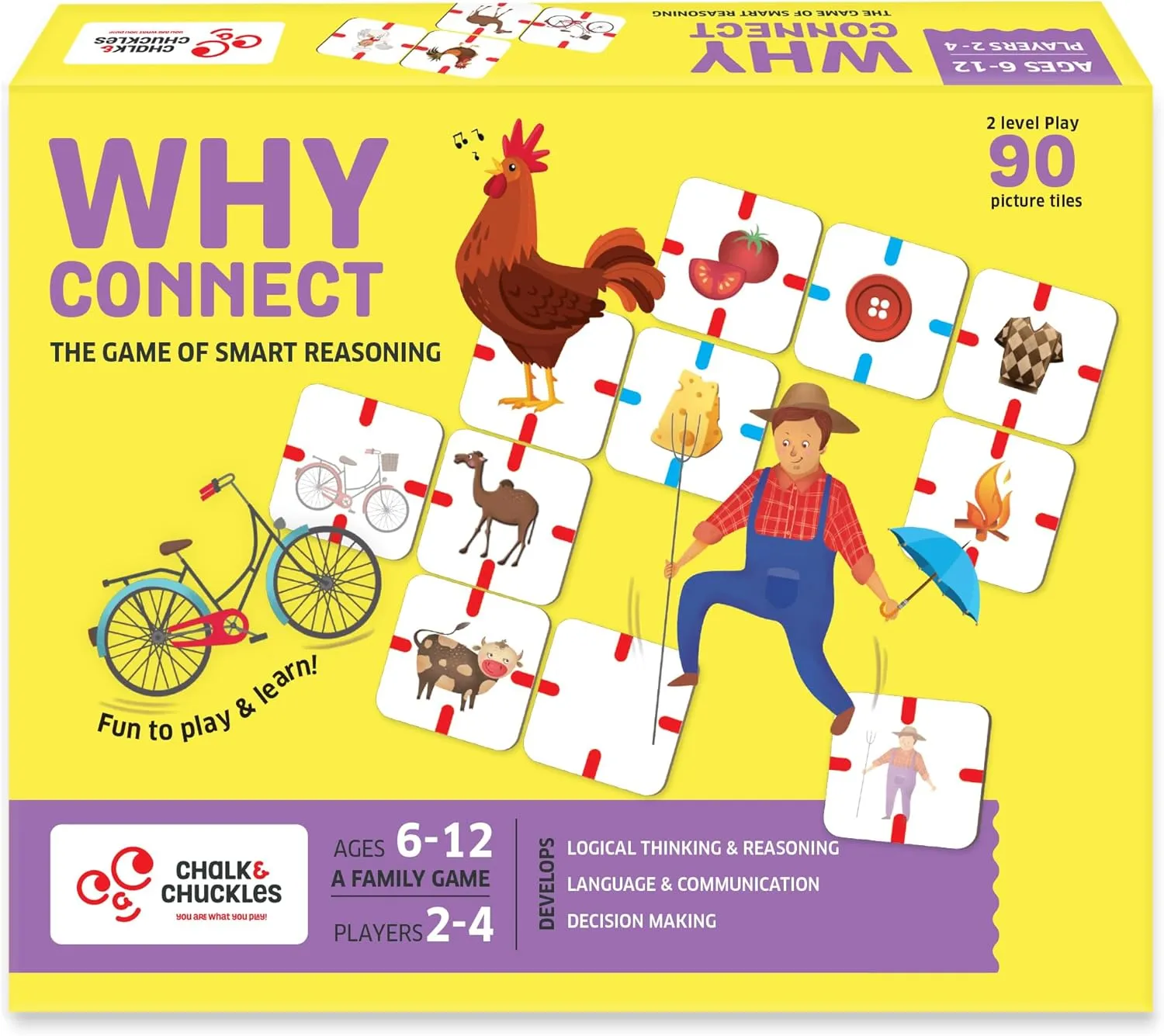 Chalk and Chuckles Board Game - Why Connect Educational and Family Game for Kids Age 6-12 Years, Speech Therapy Tool
