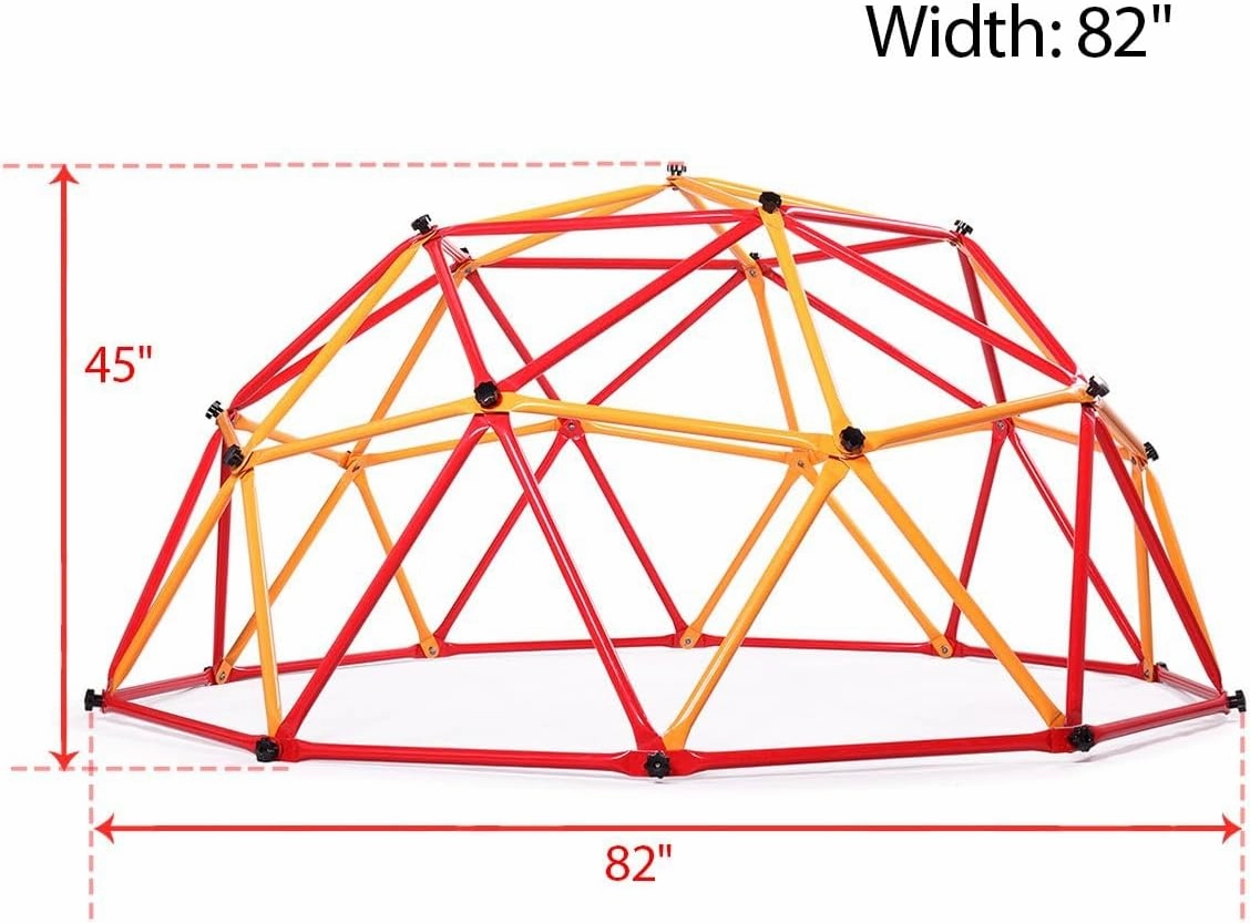 Children Climbing Dome with Swing, Playground Swing Set Climbing Frame Backyard Gym Develop Confidence for Kids Ages 3-10, Easy Assembly, Jungle Gym for Indoor, Backyard (7FT 2Color)