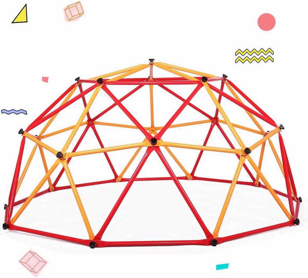 Children Climbing Dome with Swing, Playground Swing Set Climbing Frame Backyard Gym Develop Confidence for Kids Ages 3-10, Easy Assembly, Jungle Gym for Indoor, Backyard (7FT 2Color)