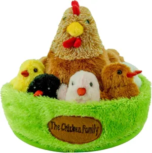 Chirping Chicken Stuffed 6 in 1 Animal Toys with House Little Chickens for Kids Boys Girls Bird Hen Plush Farm Birthday Party Decorations