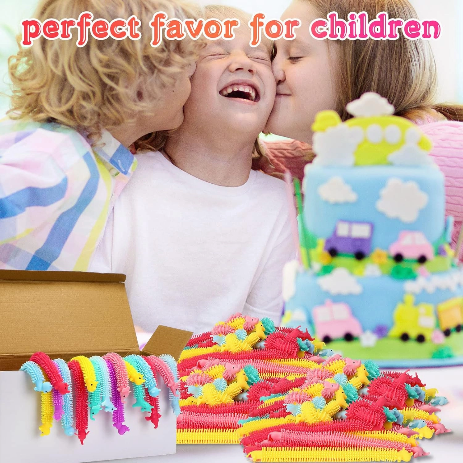 Chivao Bulk Stretchy String Fidget Toys Animal Sensory Toys Pack Worm for Adults Stress Anxiety Relieve Relaxing Party Favors(50 Pack,Animal Style)