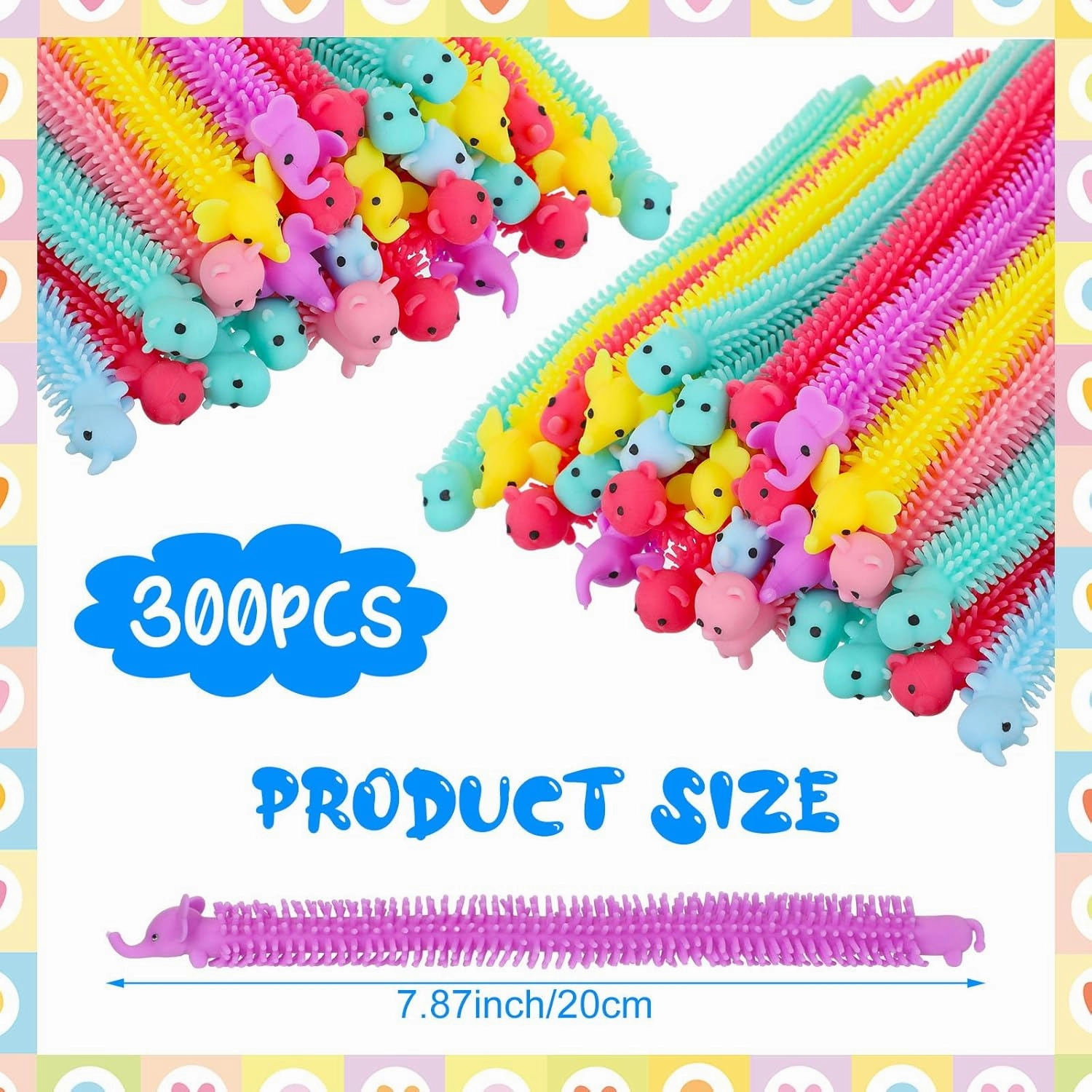 Chivao Bulk Stretchy String Fidget Toys Animal Sensory Toys Pack Worm for Adults Stress Anxiety Relieve Relaxing Party Favors(50 Pack,Animal Style)