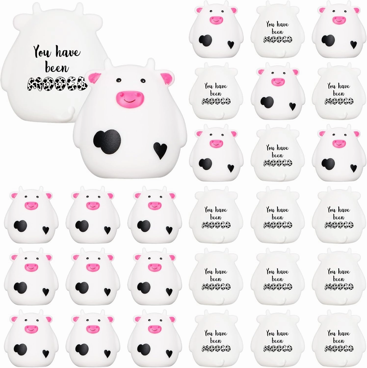Cholemy 50 Set Moo Cows Mini Cute Rubber Cow Car Gift Bulk You Have Been Mooed Funny for Game Figurines Car Interior Accessories Gift for SUV Women Men