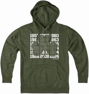 Chowdaheadz Boston Basketball Championship Dates Shamrock Hoodie – Unisex Pullover Sweatshirt Soft Cotton Blend
