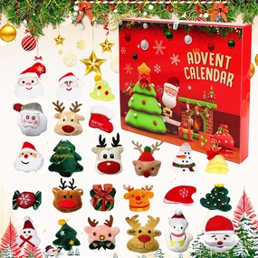 Christmas Advent Calendar, Christmas Gift 2024, Christmas Countdown Calendar Ornaments， 24 Piece Set Plush Christmas Ornaments， Angel Santa Claus Snowman Reindeer Mini Christmas Tree Ornaments