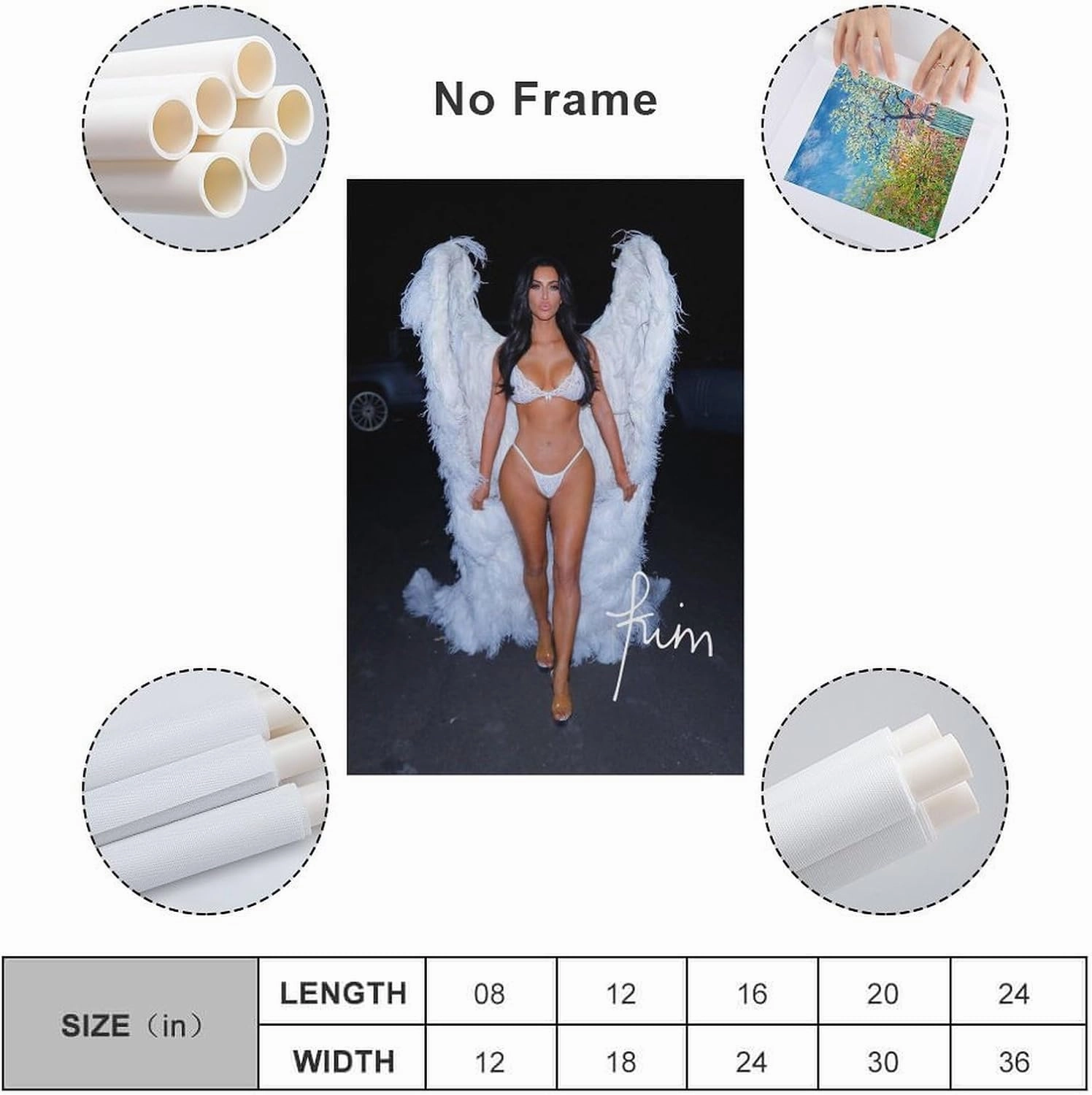 CJTVMMD Actor Signature Poster Kim Kardashian Beautiful Sexy Wall Art Posters For Room Aesthetic Poster For Bedroom Kitchen Living Room Bathroom Office Decor 24x36inch(60x90cm) Unframe-Poster