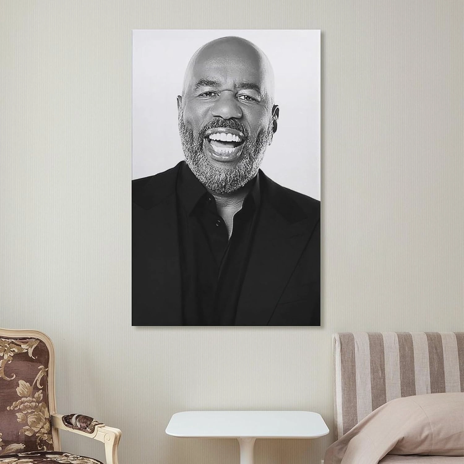 CJTVMMD American Television Hosts Steve Harvey Poster Canvas Wall Art Posters For Room Aesthetic And Decor Poster For Bedroom Bathroom Living Room Office Kitchen Decor 08x12inch(20x30cm) Frame-style