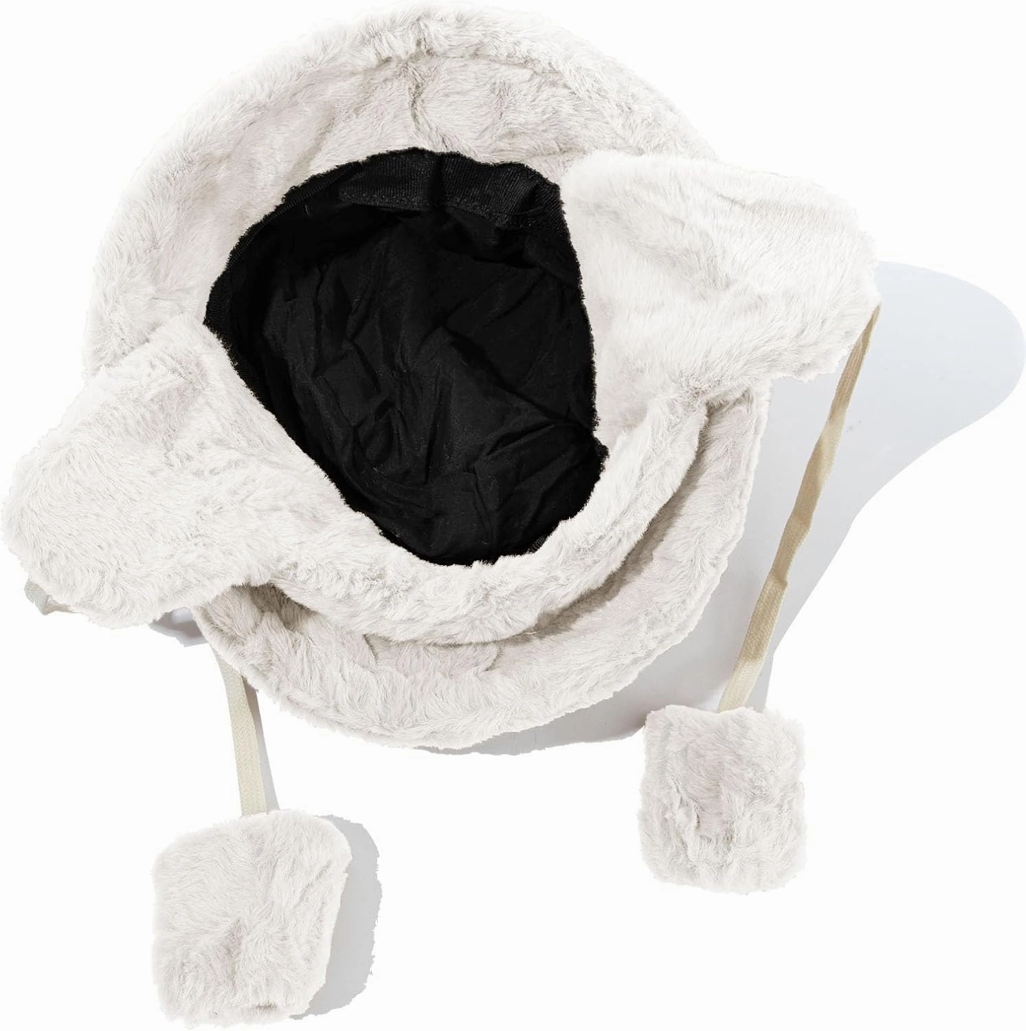 Clakllie Winter Bucket Hat with Earflaps Fuzzy Fishing Hat Warm Beach Sun Hat Wide Brim Fisherman Cap for Women Travel Hat