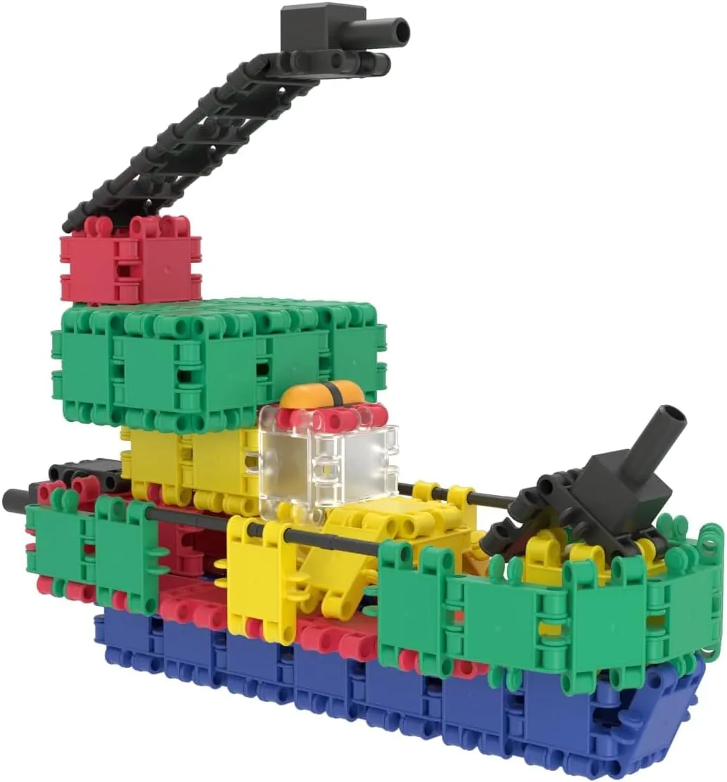 Clics Basic Set of 560 Pieces, Construction Toys for 3 Year Old, 20 in 1 rollerbox of Blocks to Learn Shapes and Colors, Educational STEM Toys. No BPA, PVC. Dishwasher Safe, Recycled Plastic.