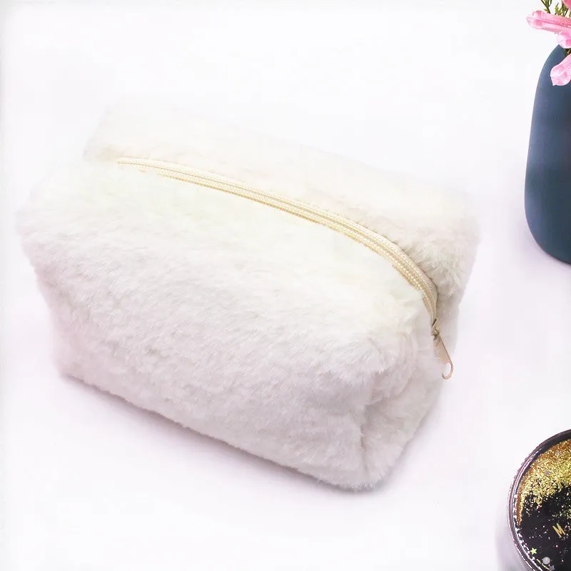 Color Plush Pencil Hand Candy Portable Cosmetic Bags
