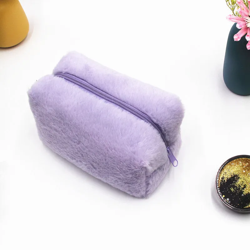 Color Plush Pencil Hand Candy Portable Cosmetic Bags