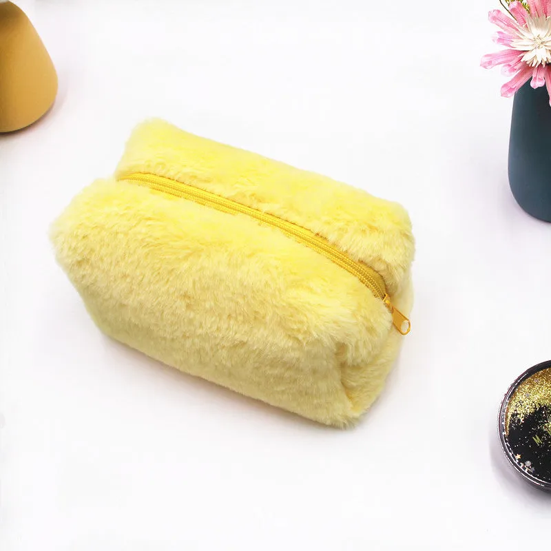Color Plush Pencil Hand Candy Portable Cosmetic Bags