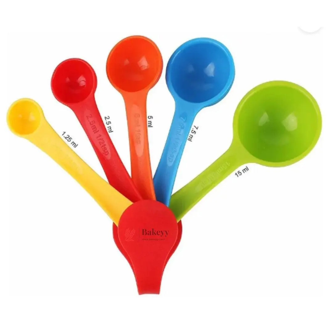 Colorful Measuring Spoon Set Of 5| Bright and Durable Kitchen Essential