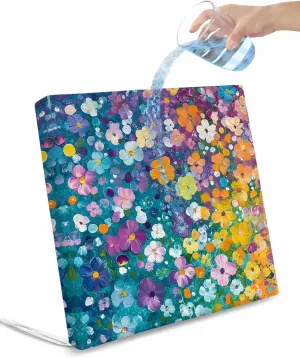 Colorful Spring Floral Outdoor Cushion Chair Cover Set of 4 - Waterproof Couch Seat Covers, Modern Oil Painting Abstract Art Patio Furniture Protector Cushions Slipcovers for Sofa/RV, 22"x22"x4"