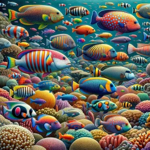 Colorful Underwater Fish Species and Coral Reef 1500 Pieces Wooden Jigsaw Puzzles for Adults Children Educational Intellectual Puzzle Toys Home Decoration Art DIY Toy Gift