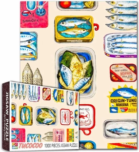 Colorful Fish 1000 Piece Puzzle for Adults Sardine Can Jigsaw Puzzles Difficult Animal Art Artwork, Relaxing Puzzle for Adults & Family Game Nights