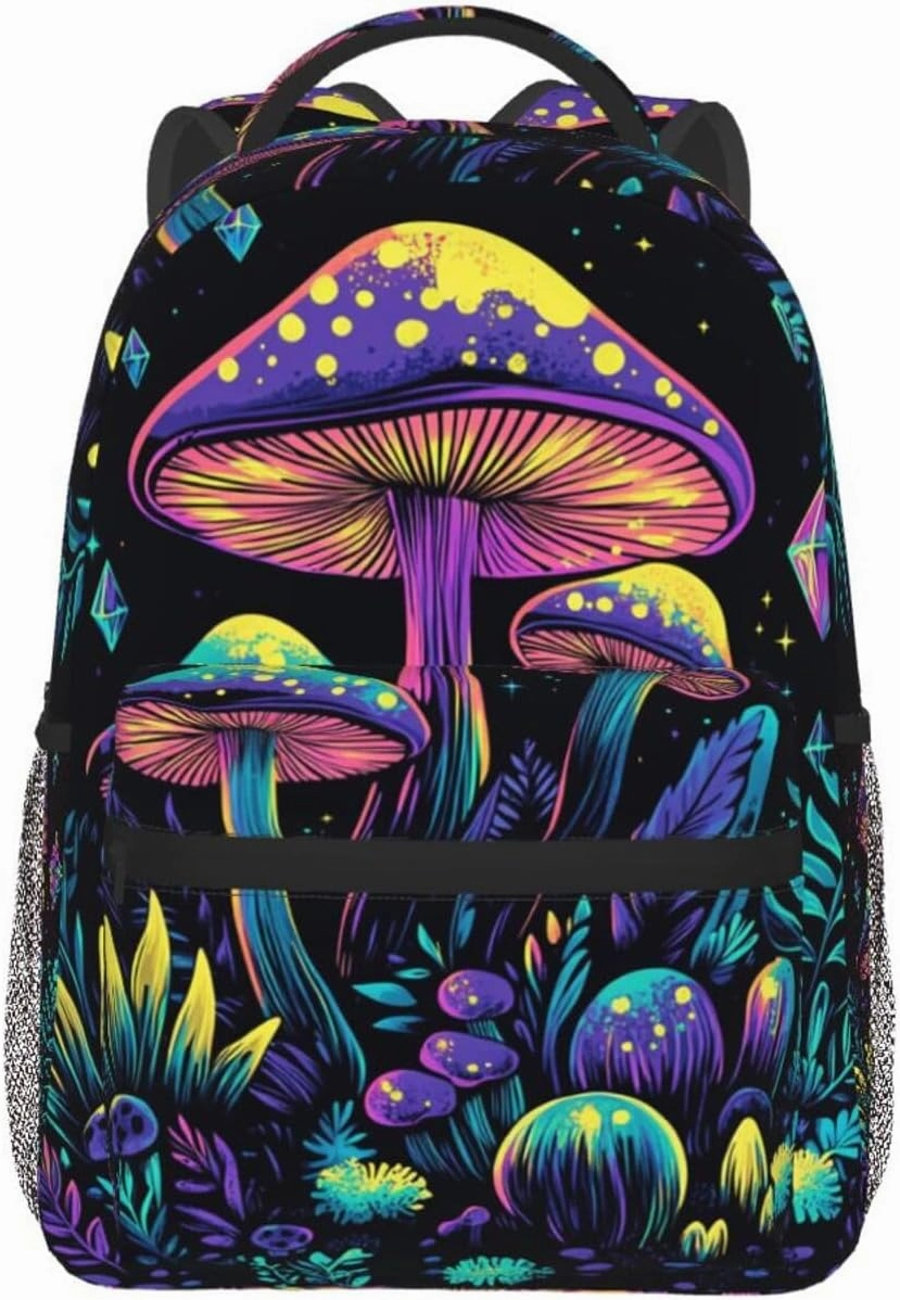 Colorful Mushroom Pattern Casual Backpack For Trekking Unisex Backpacking