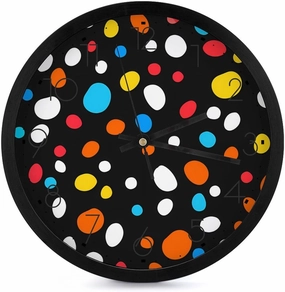 Colorful Spots Wall Clock 10 Inch Silent Non-ticking Battery Operated Decorative Clock for Kitchen Bedroom